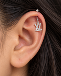 Silver LV Helix Earring