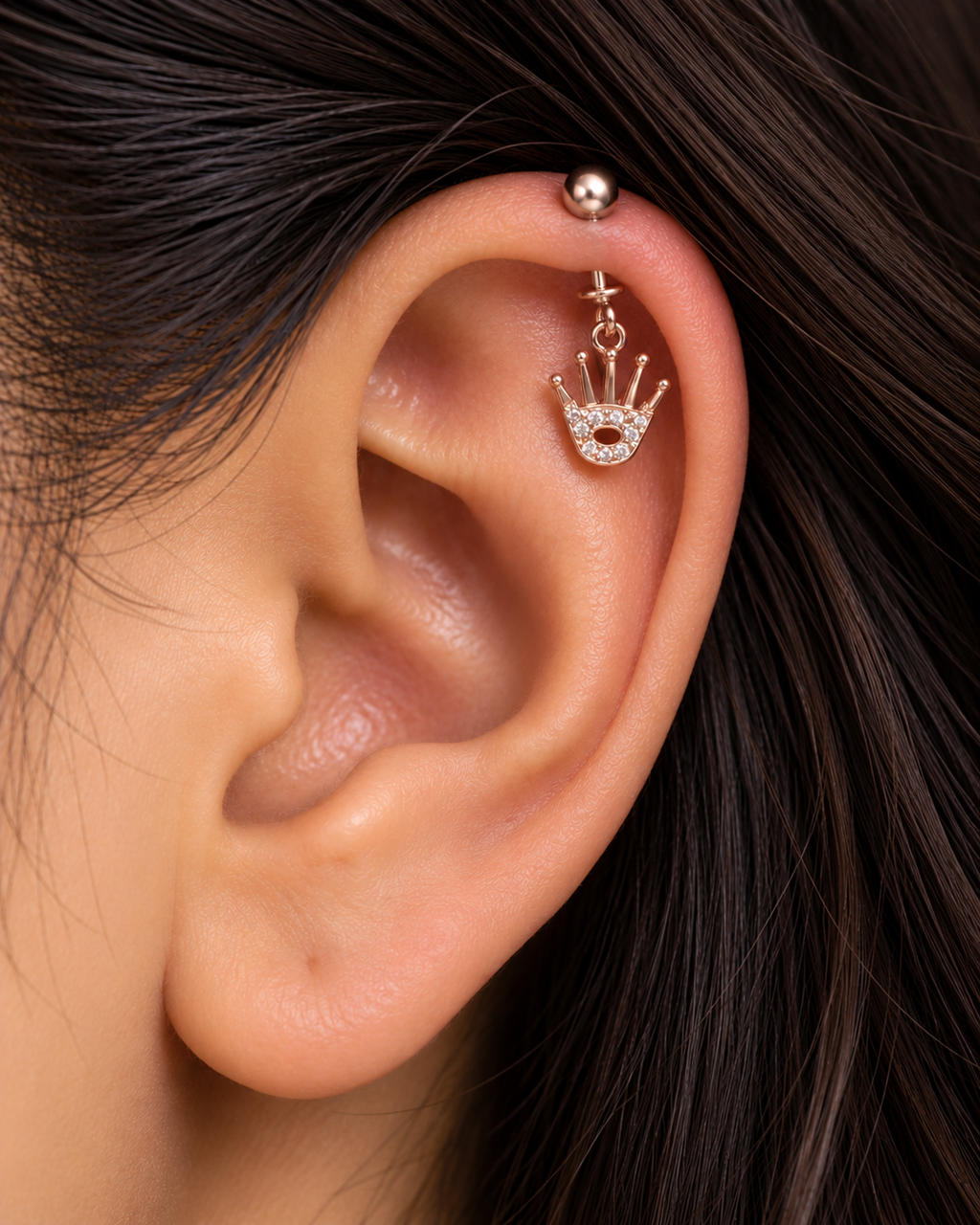 Royal Crown Helix Earring