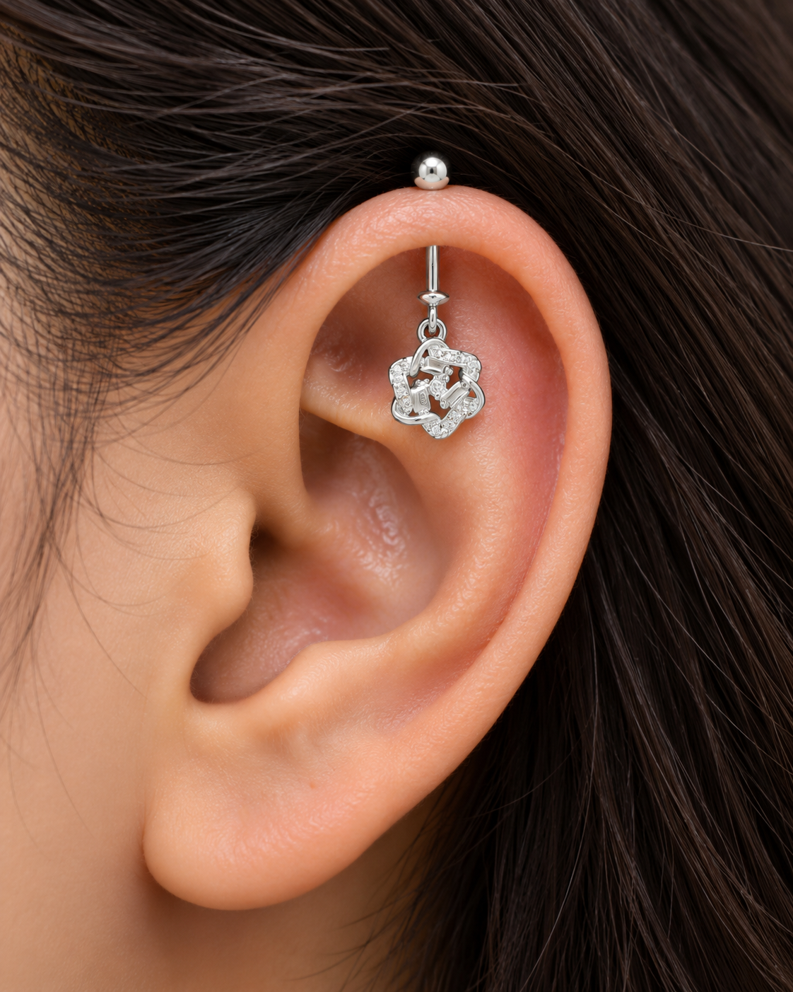 Celestial Knot Helix Earring