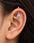 Crystal Cascade Helix Earring