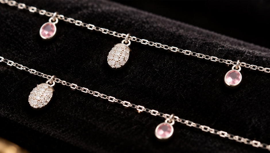 Blush Blossom Silver Charm Payal