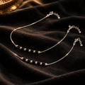 Classic Silver and Black Bead Payal