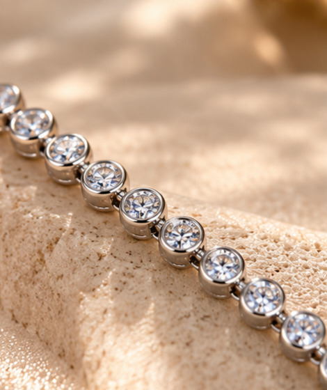 Celestial Silver Tennis Bracelet