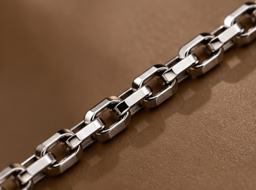 Midnight Link Silver Chain