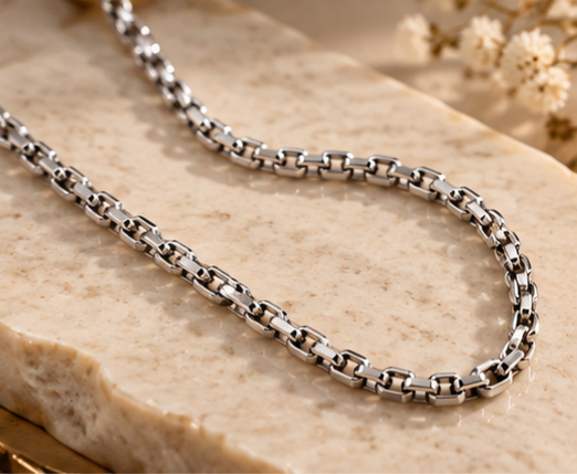 Midnight Link Silver Chain