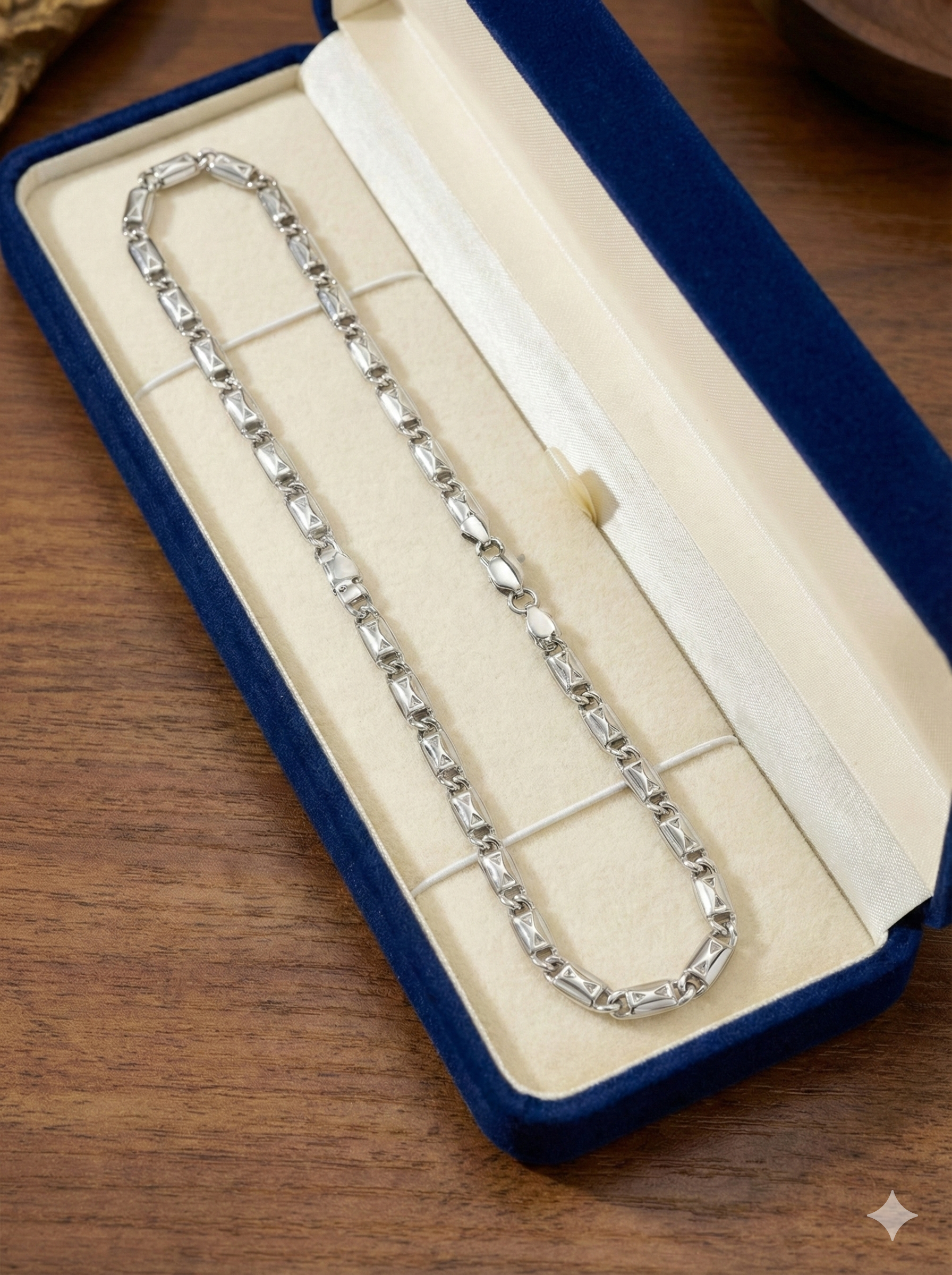 Silver Bar Link Chain