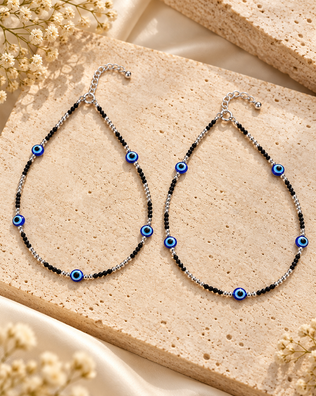 Evil Eye Black Bead Payal