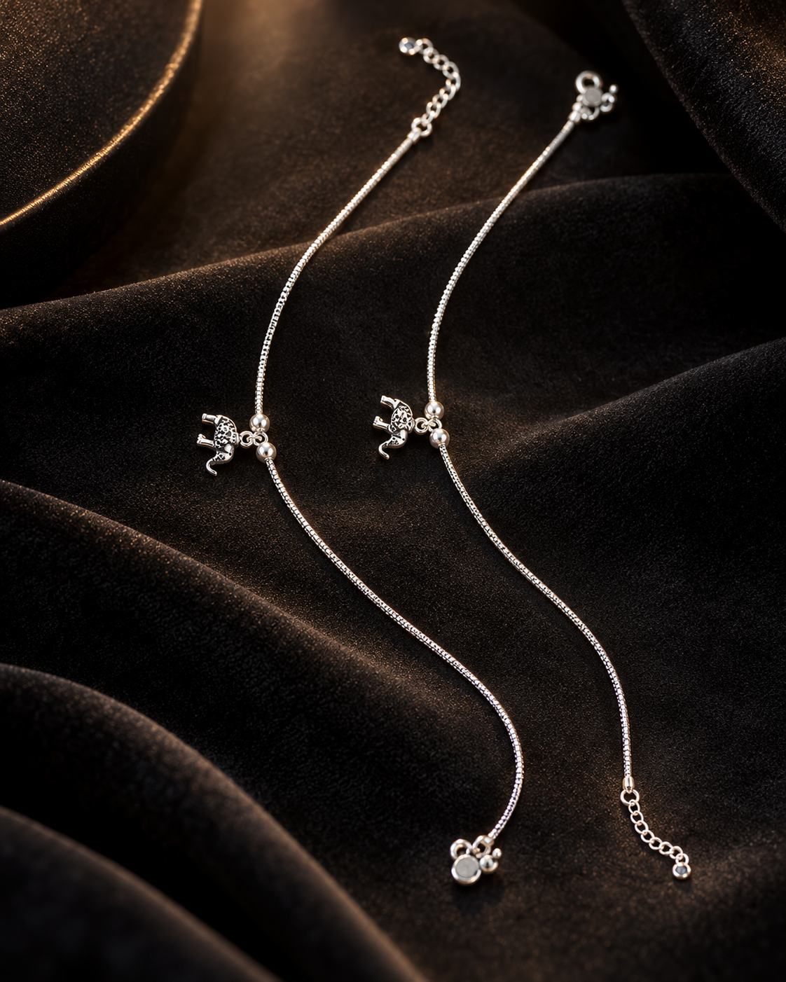 Elephant Charm Silver Payal