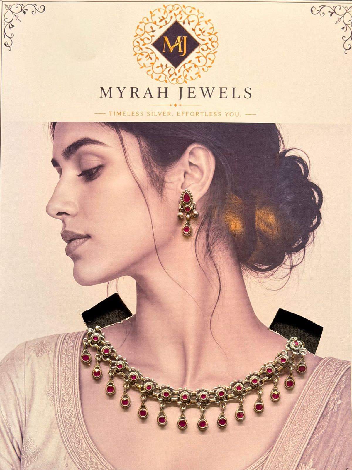 Ruby Cascade Necklace Set