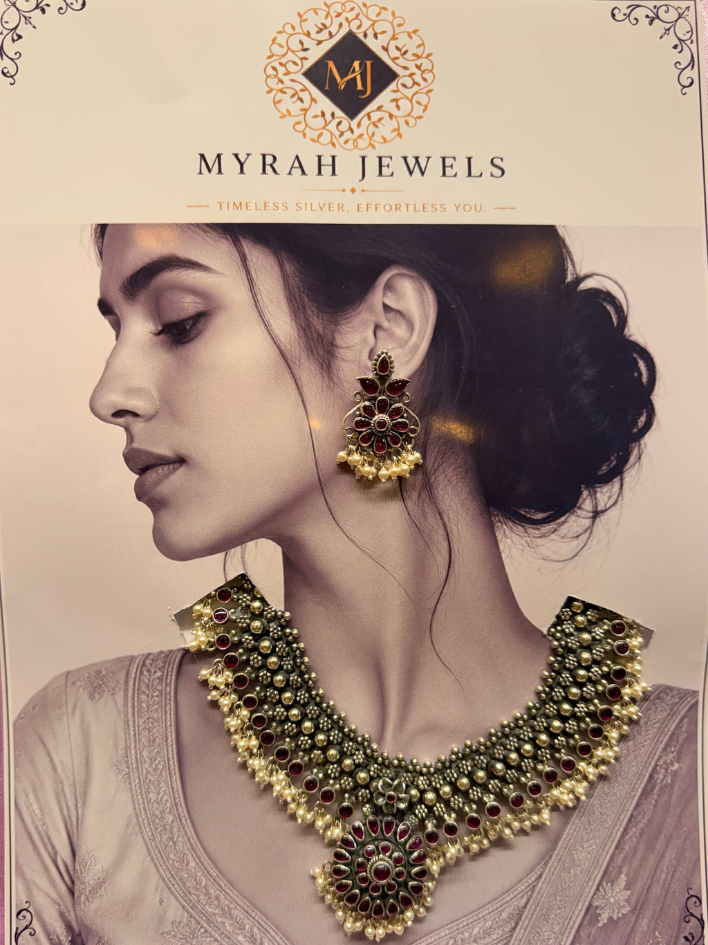 Royal Ruby Bloom Necklace Set