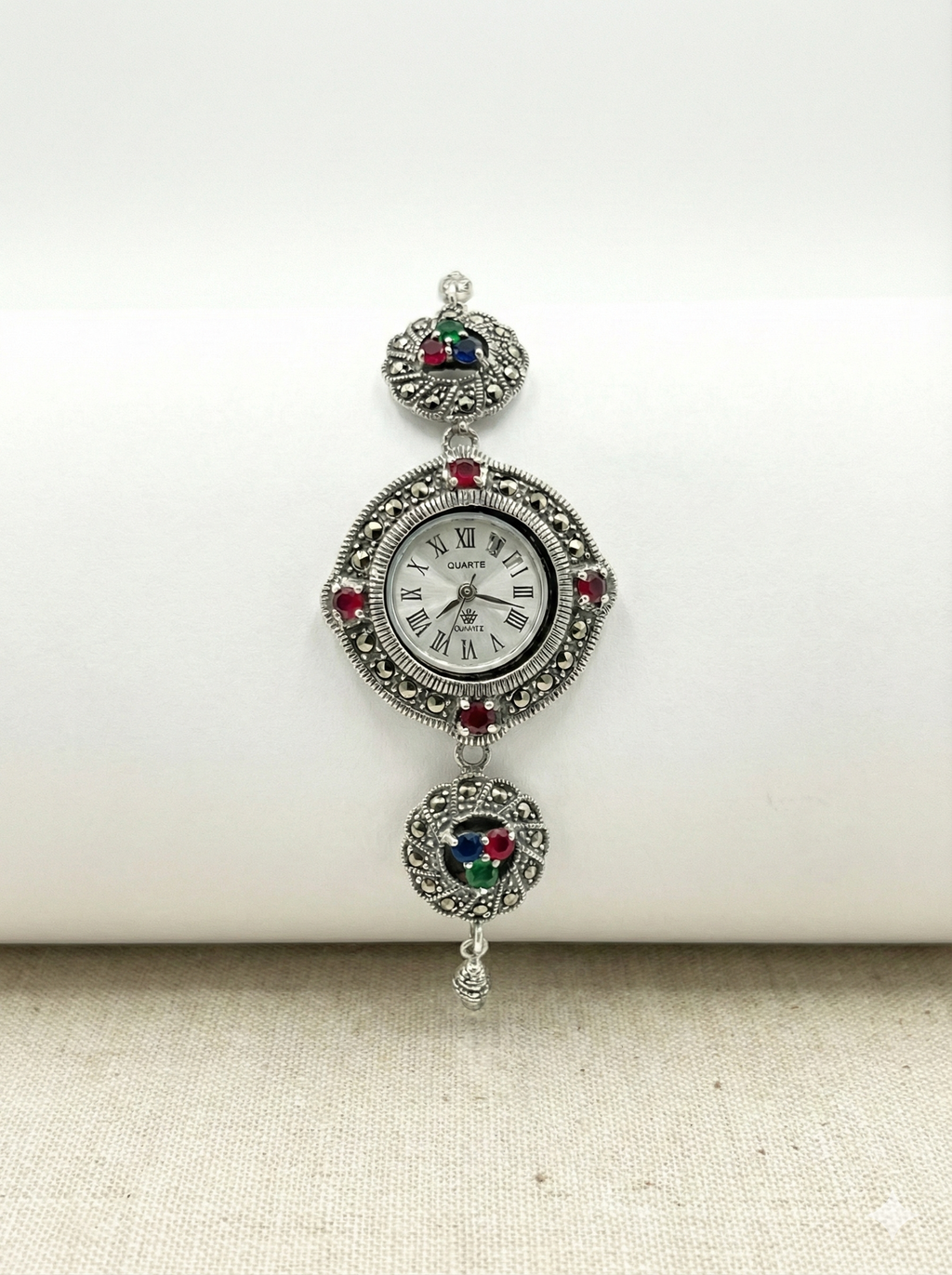 Silver ladies watch cum bracelate