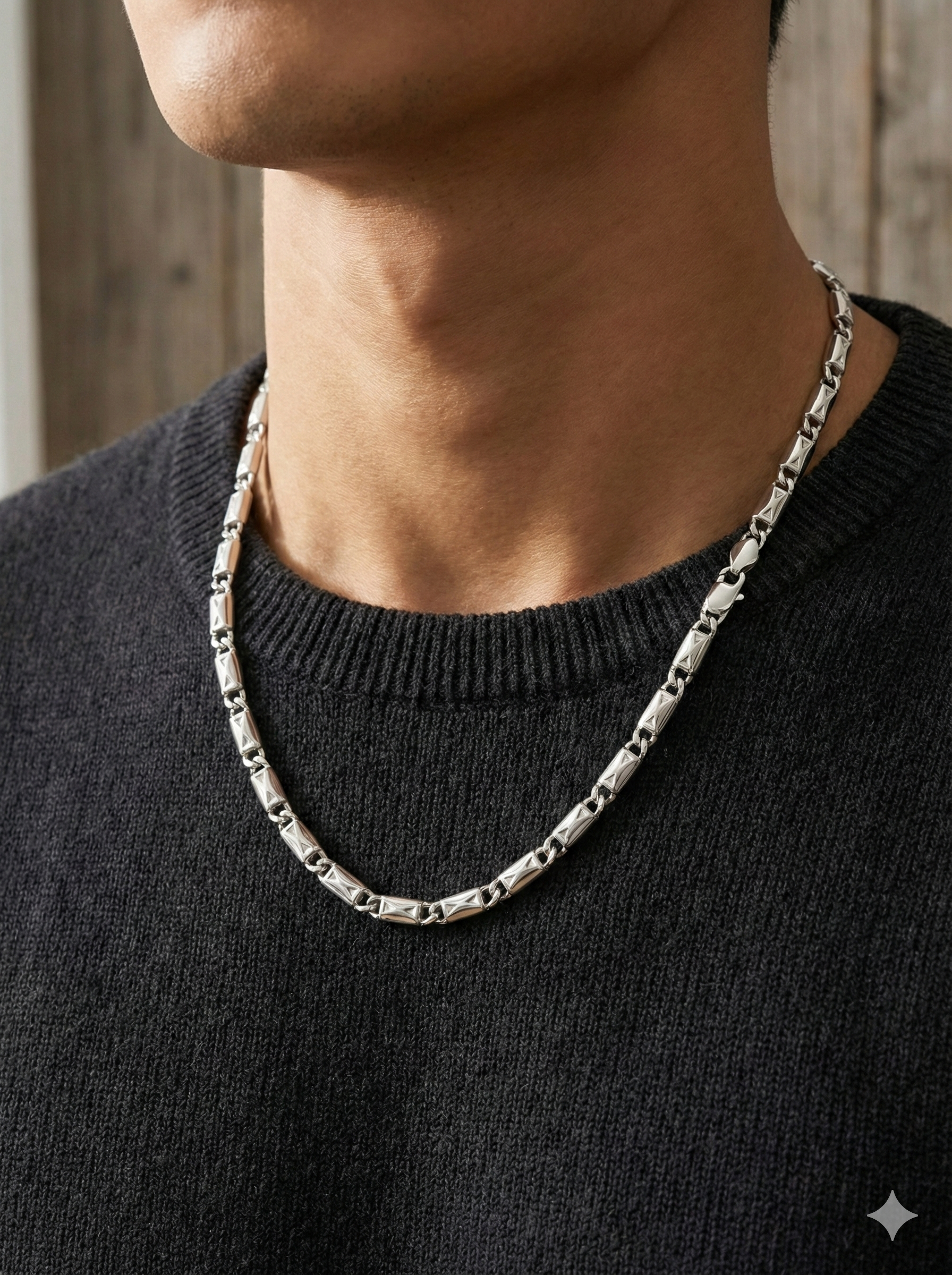 Silver Bar Link Chain