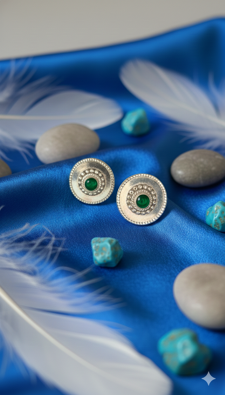Artisan Green Onyx Studs_2