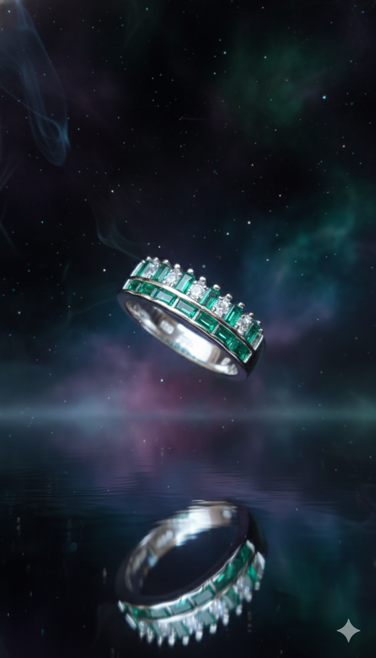Baguette Emerald Channel set Ring_3
