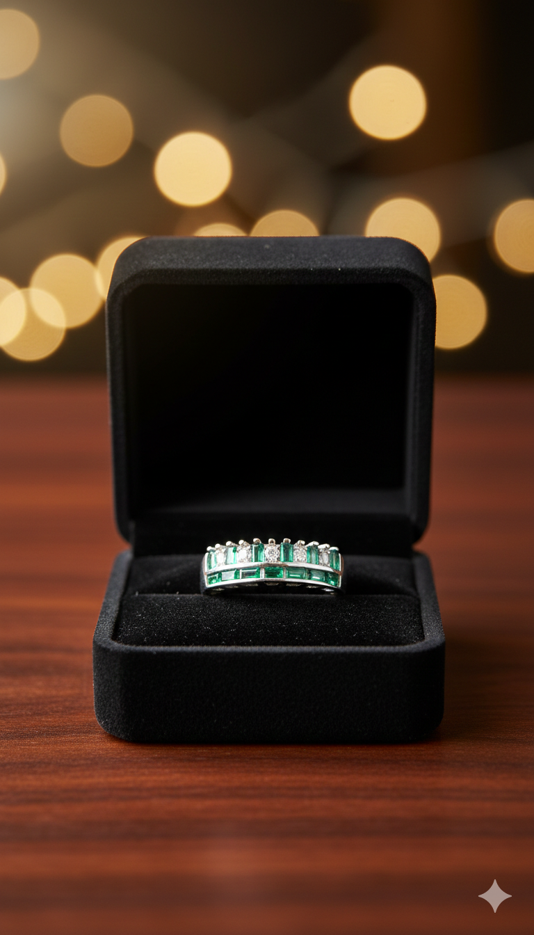 Baguette Emerald Channel set Ring_4