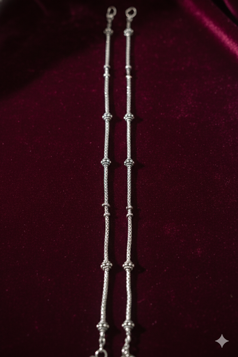 Beaded silver Payal_1