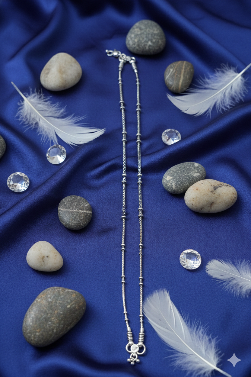 Beaded silver Payal_2