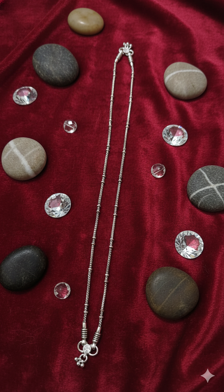 Beaded silver Payal_3