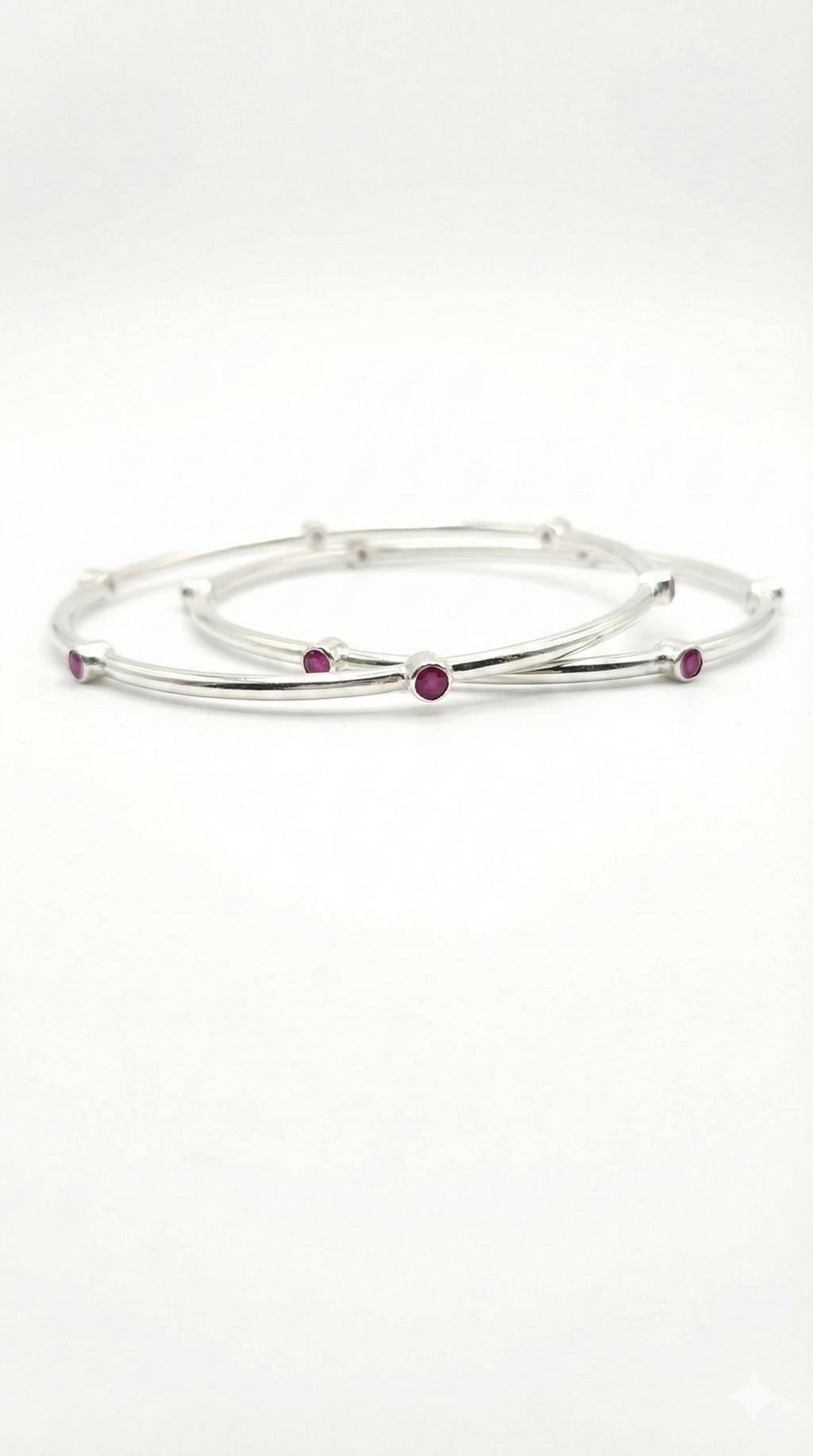 Bezel - set Pink stone Bangles_1