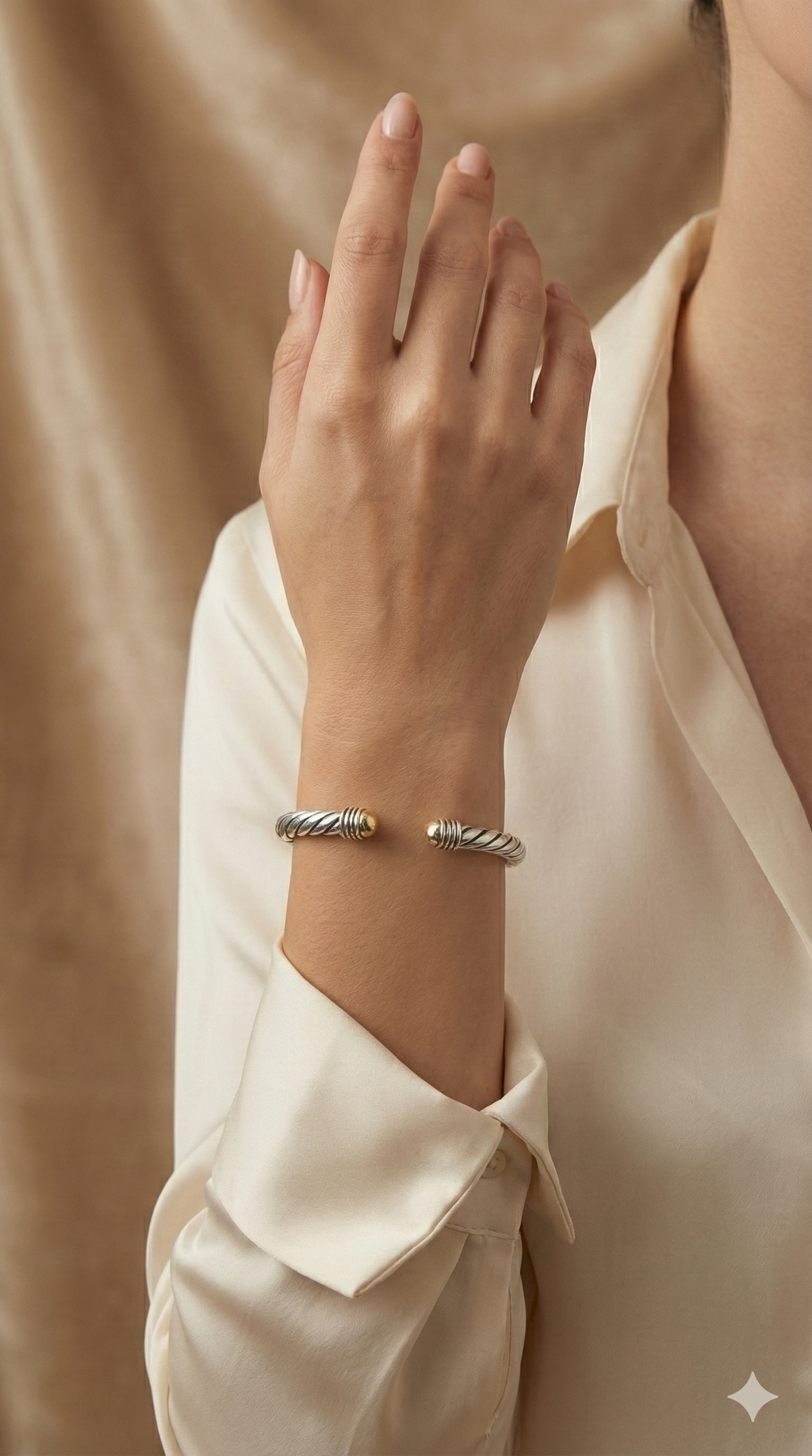 Braided Silver Twisted Cuff_3