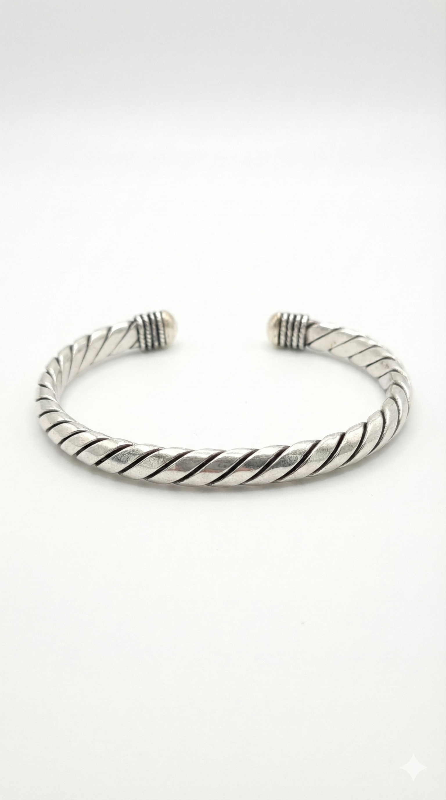 Braided Silver Twisted Cuff_4