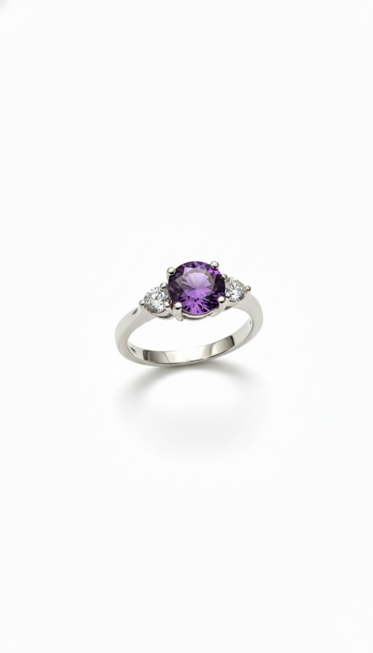Classic Three stone Amethyst Ring_1