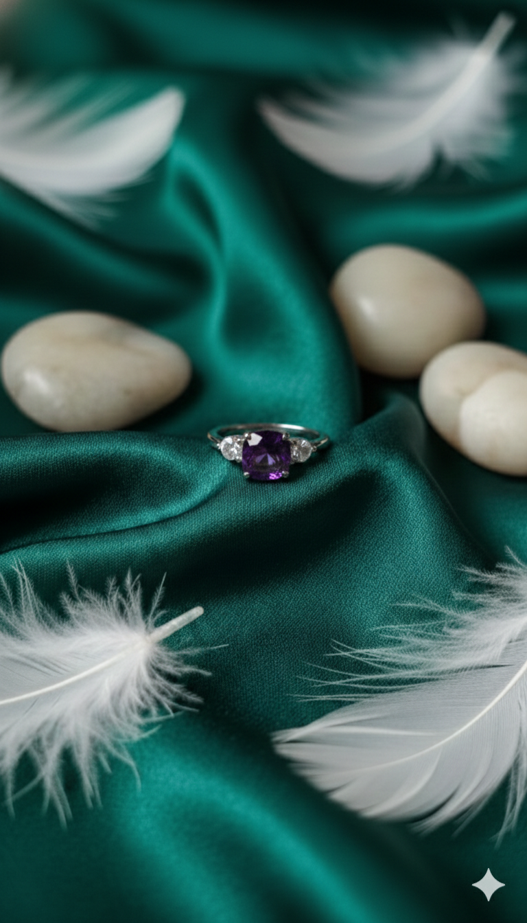 Classic Three stone Amethyst Ring_2