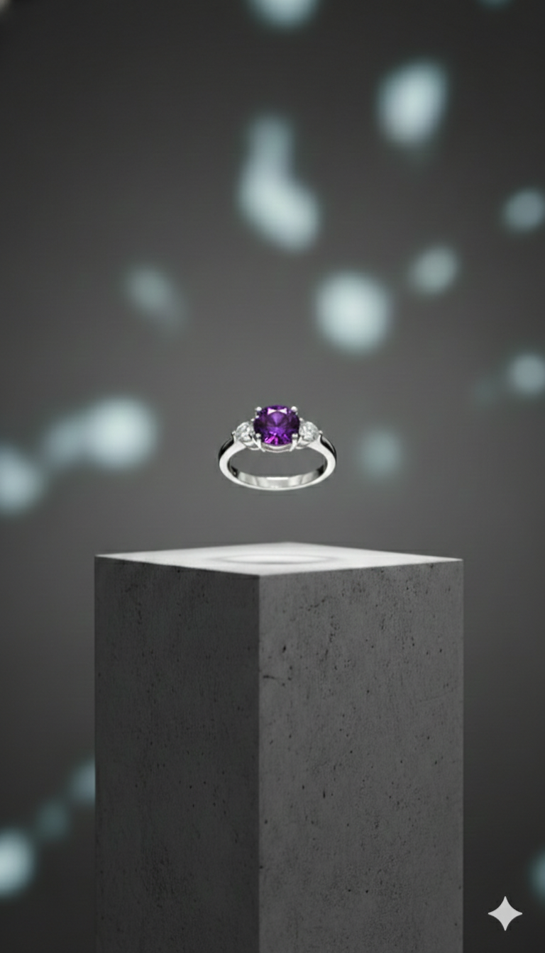 Classic Three stone Amethyst Ring_3