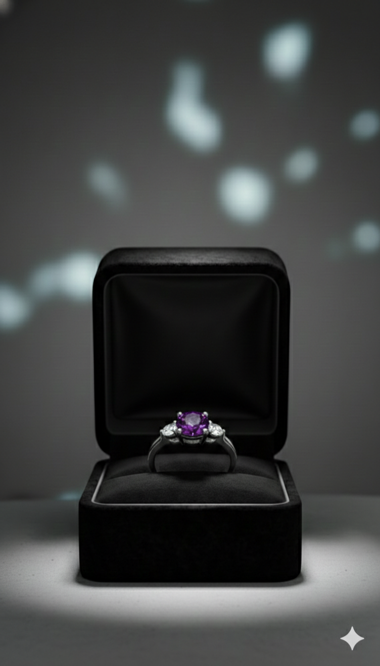 Classic Three stone Amethyst Ring_4