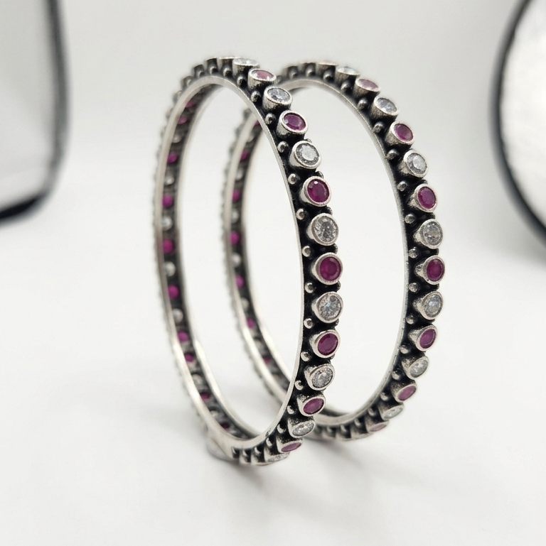 Classic Oxidized Silver Bangles
