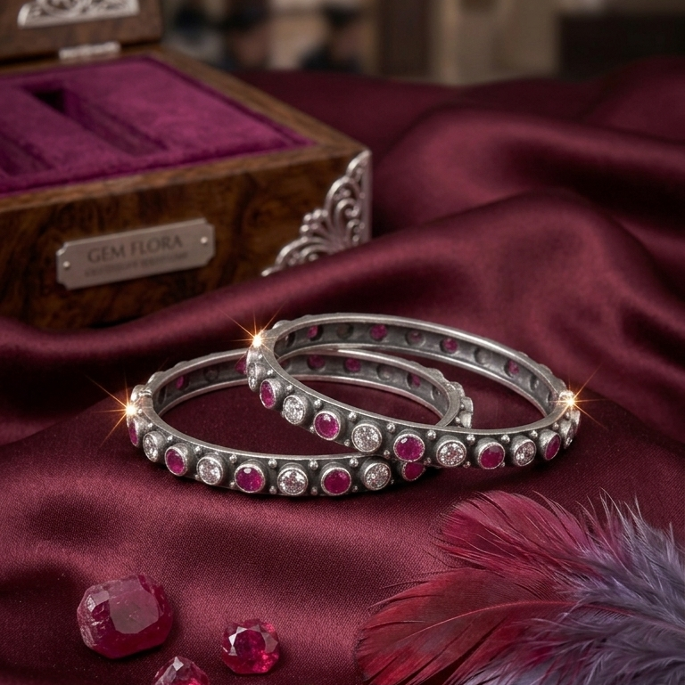 Classic Oxidized Silver Bangles