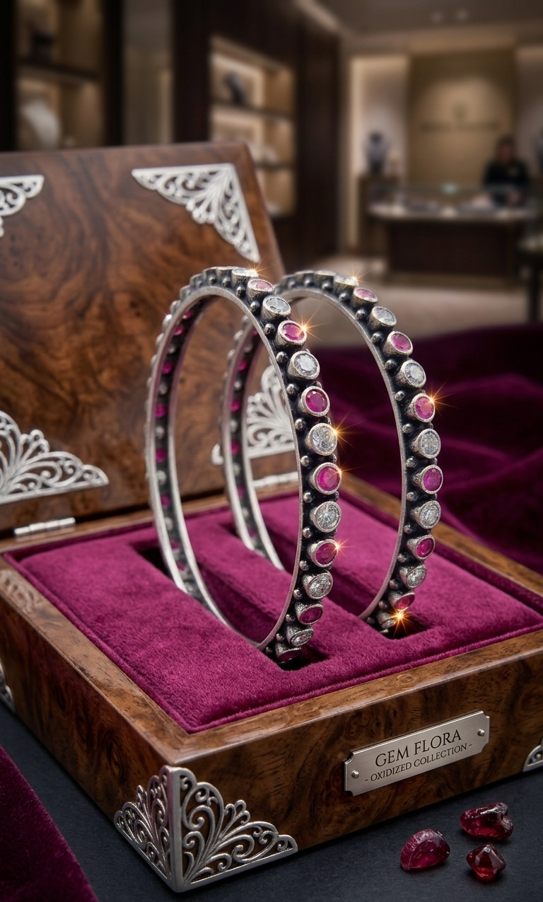 Classic Oxidized Silver Bangles