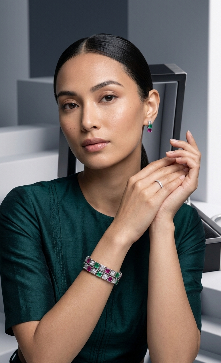 Classic Tri Tone Geometric Bangles