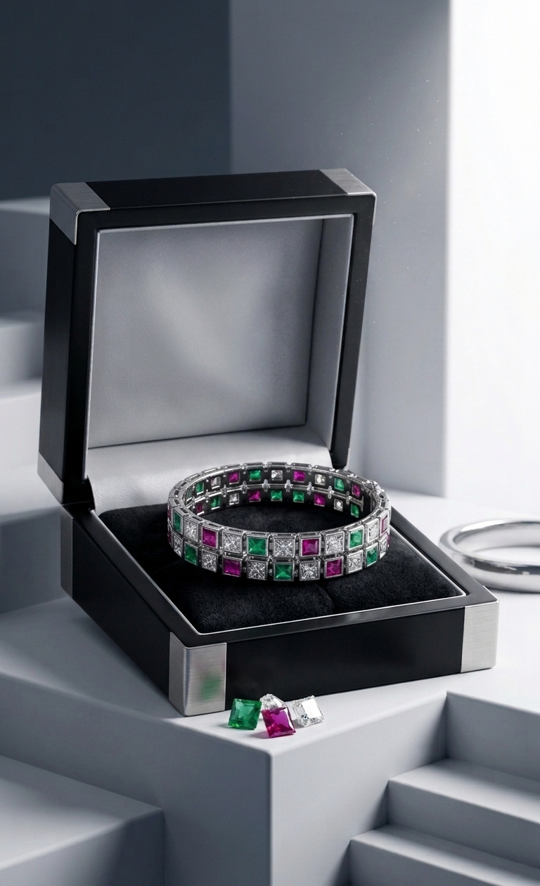 Classic Tri Tone Geometric Bangles