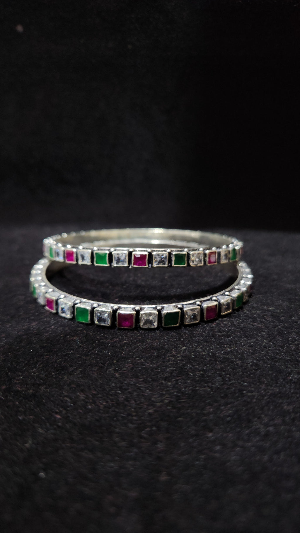 Classic Tri Tone Geometric Bangles
