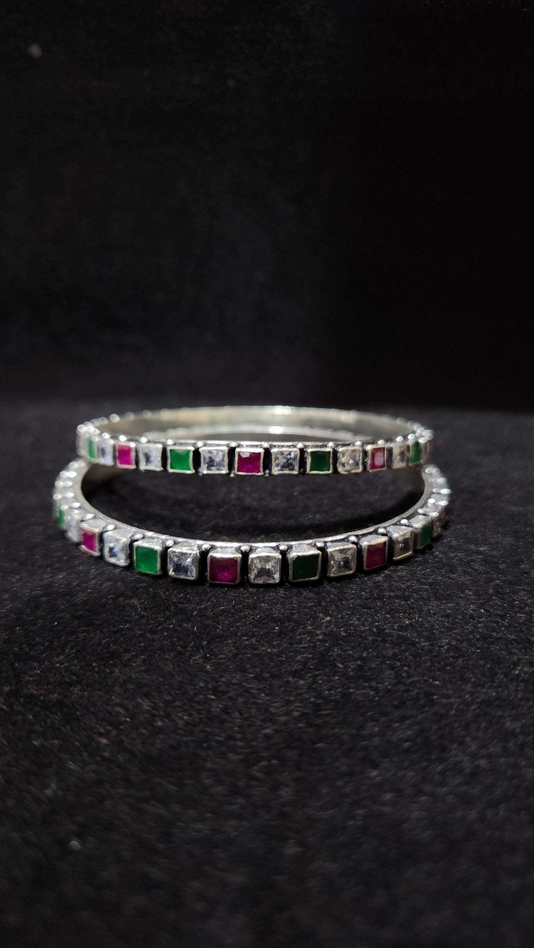 Classic Tri Tone Geometric Bangles