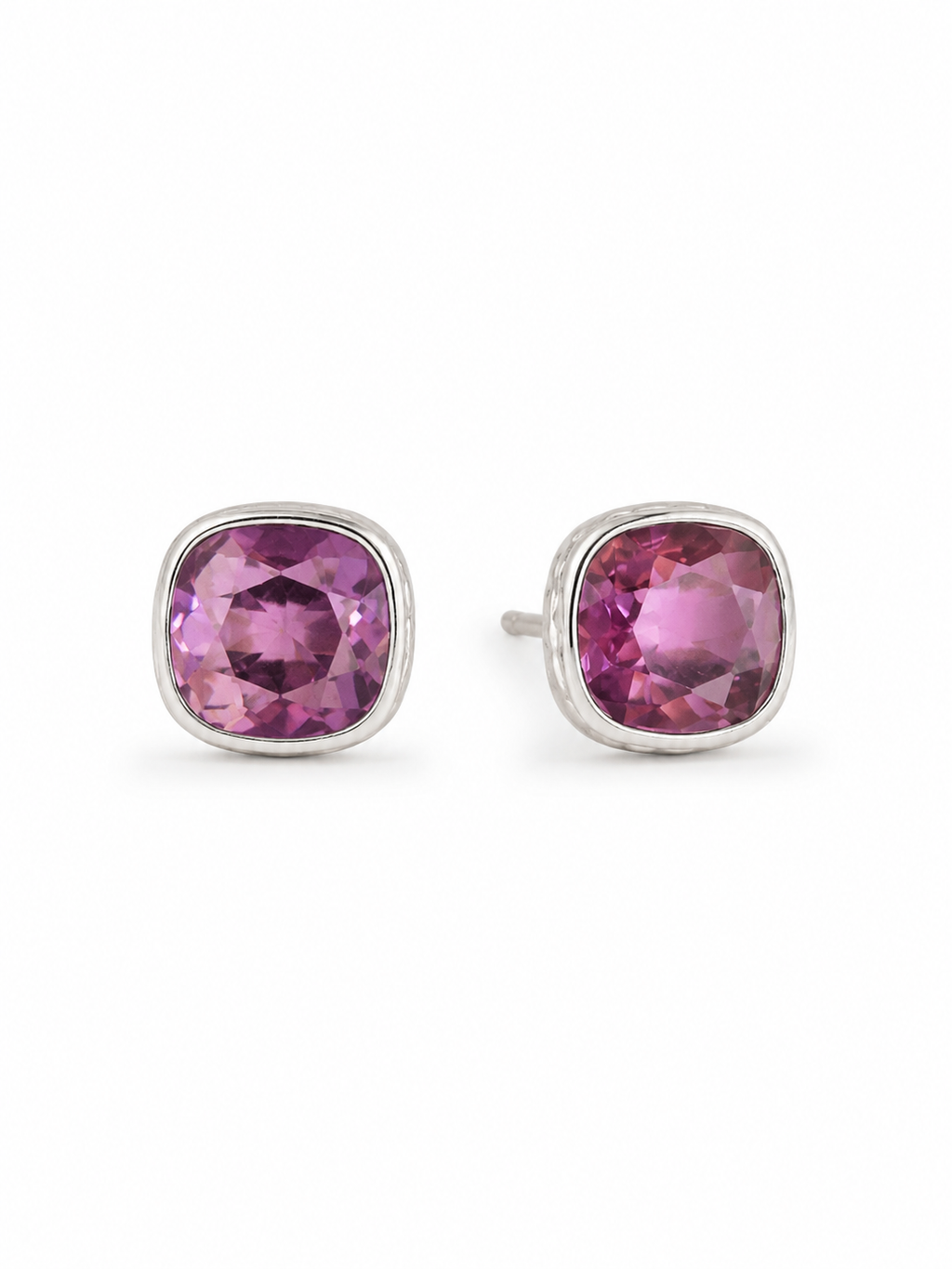 The Cushion Studs in Rose