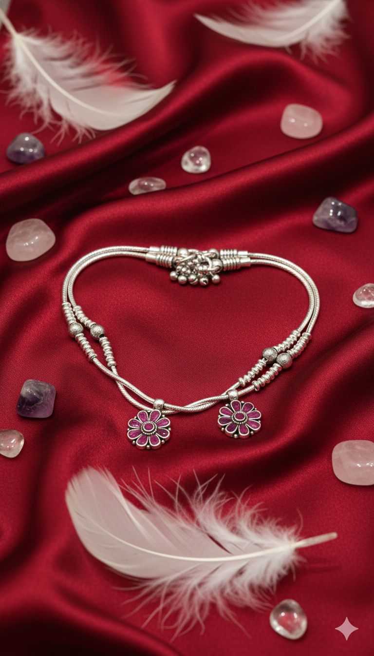 Dual - Strand Floral Anklet_2