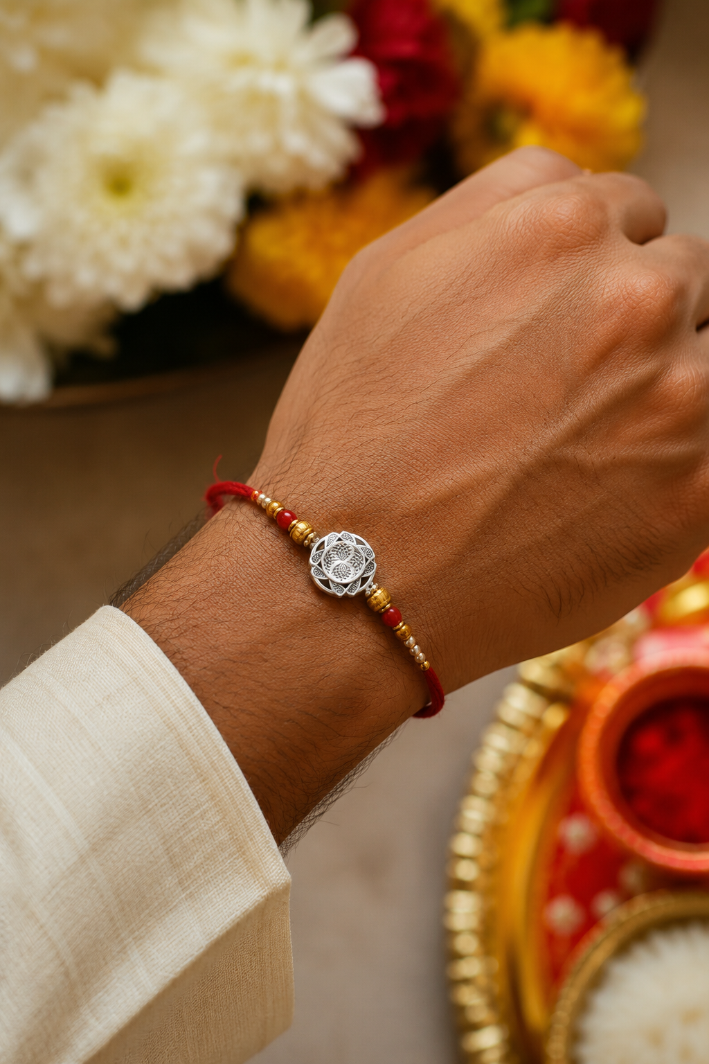 Elegant Silver Rakhi