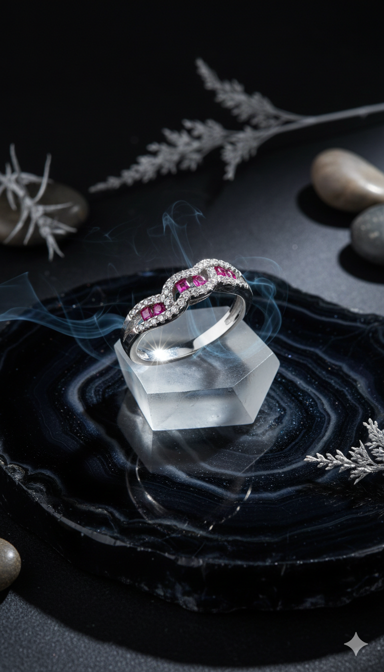 Elegant Wavy Ruby Band_3