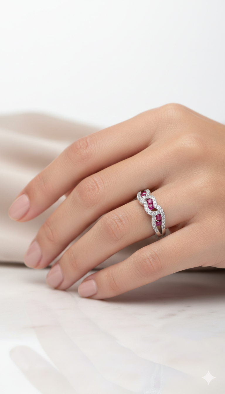 Elegant Wavy Ruby Band_5