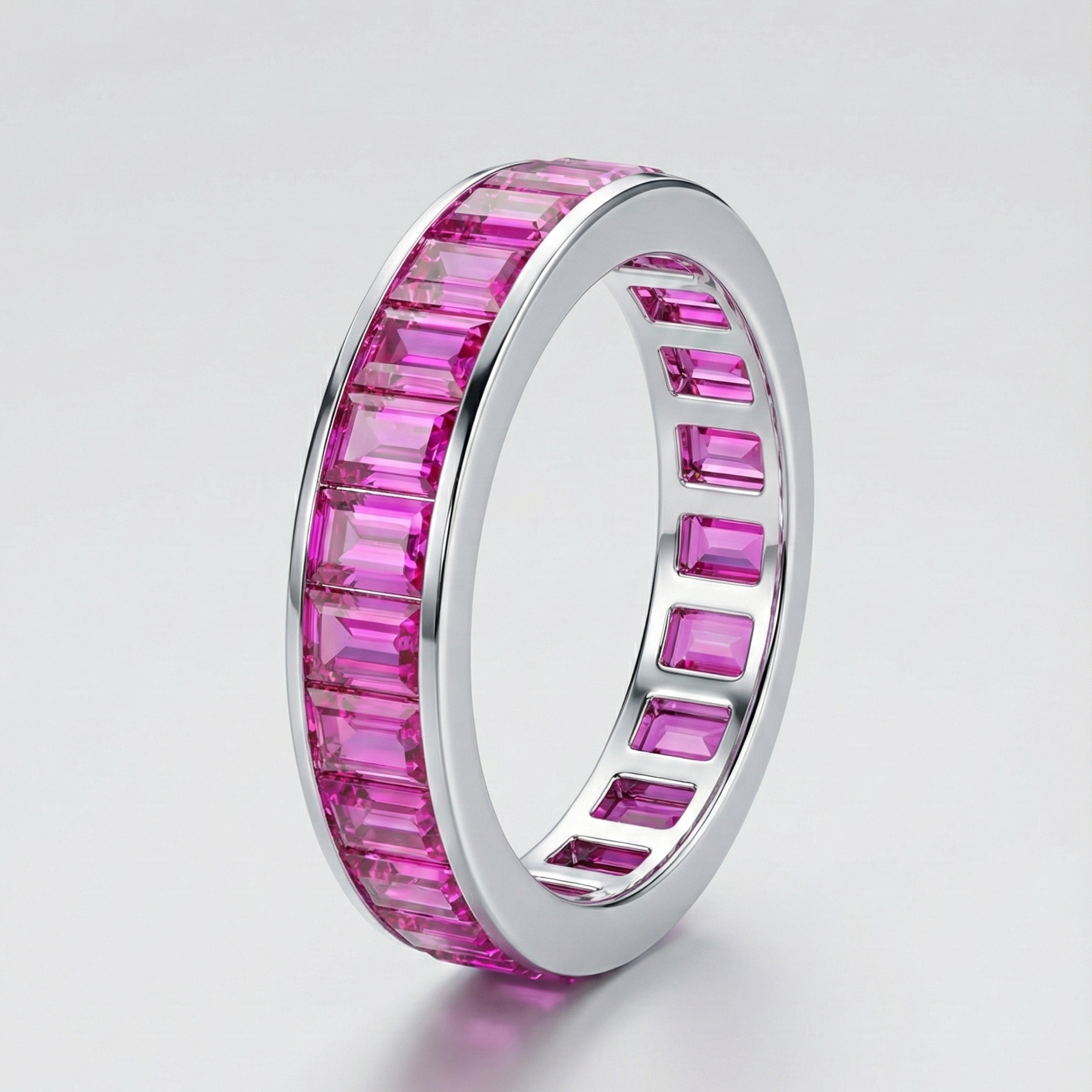 Emerald Cut Pink Sapphire Eternity Band_1