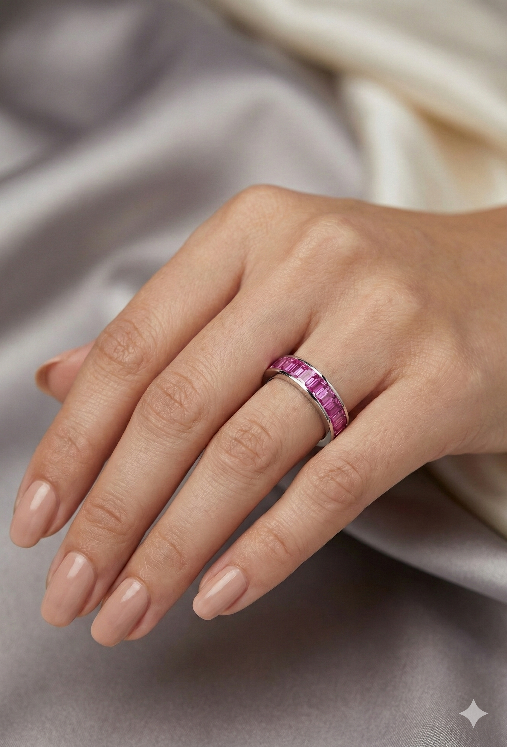 Emerald Cut Pink Sapphire Eternity Band_3