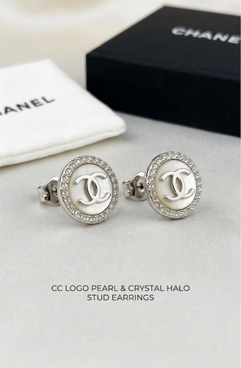 Ethereal Logo Studs in Silver
