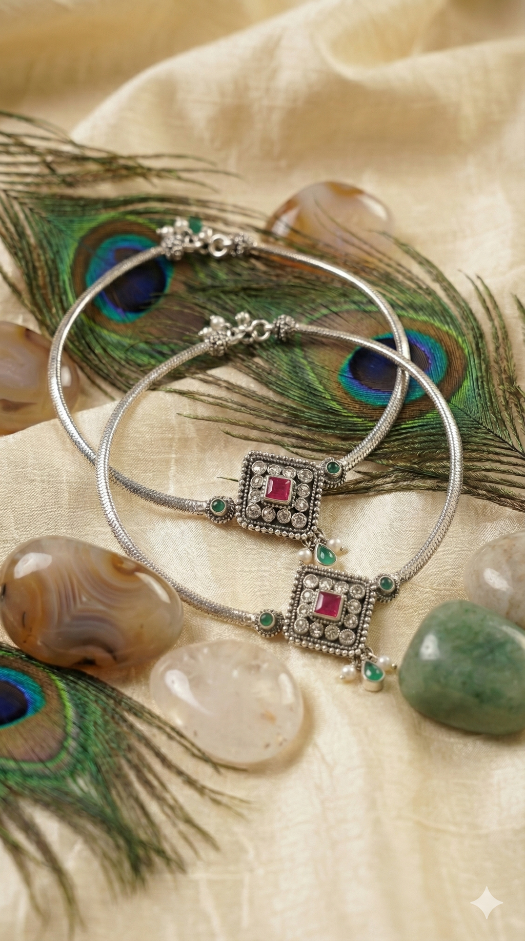 Ethnic Indian Oxidized Silver Payal_1