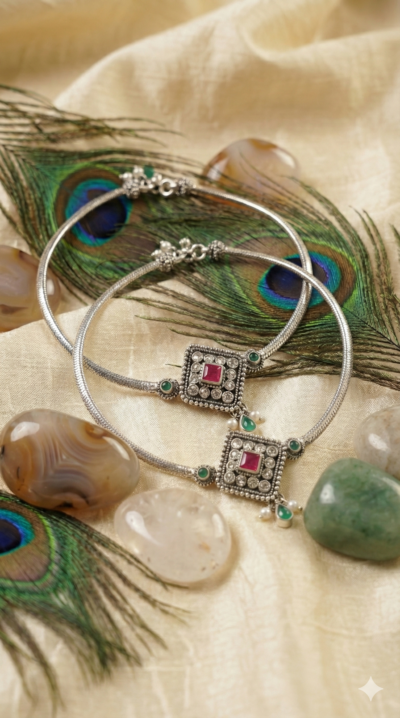 Ethnic Indian Oxidized Silver Payal_1