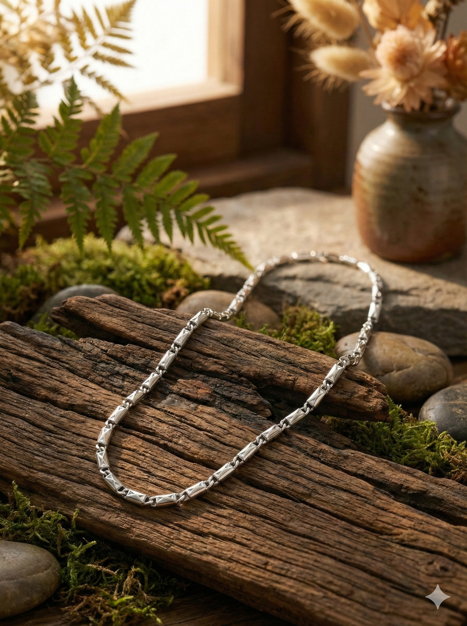 Silver Bar Link Chain