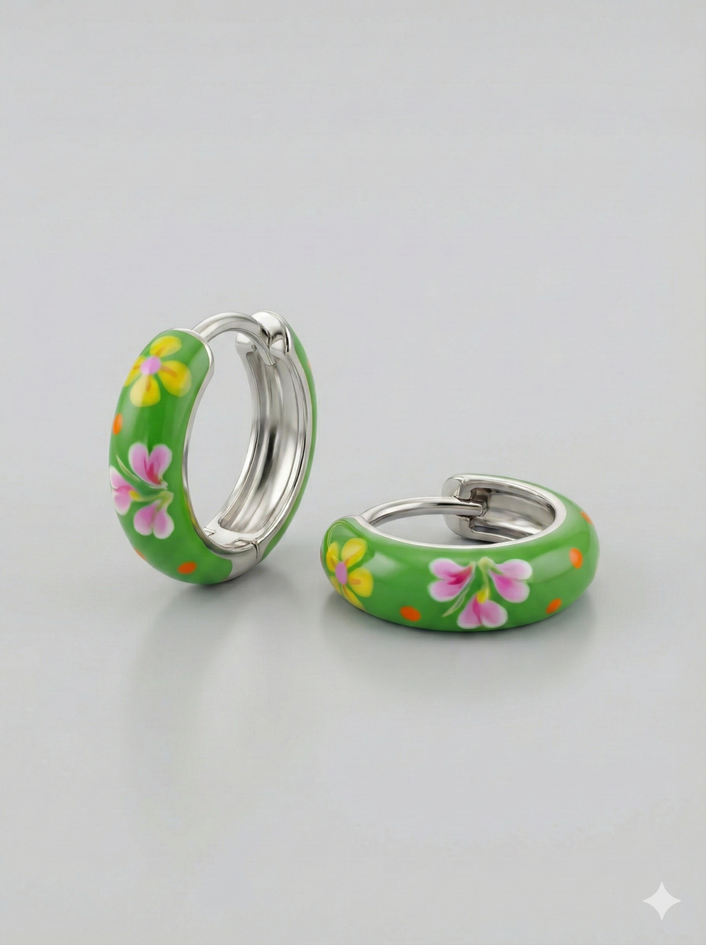 Floral Green Hoops_1
