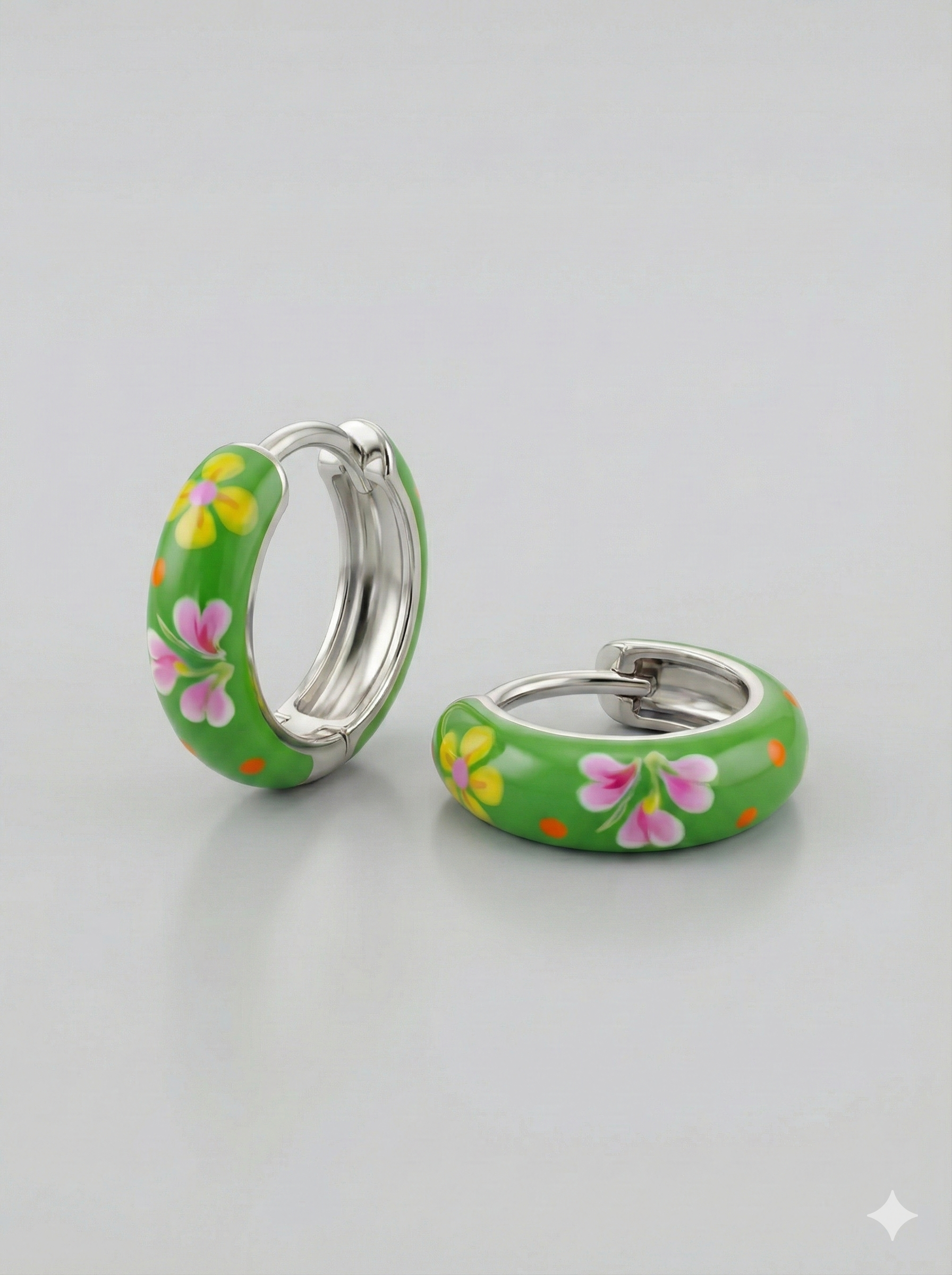 Floral Green Hoops_1