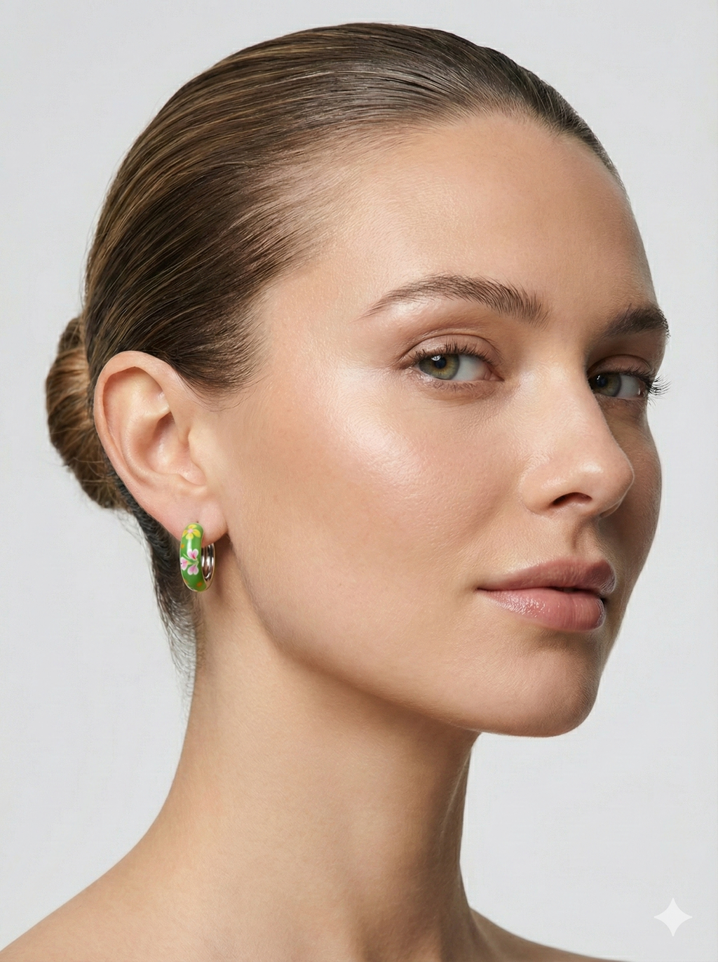 Floral Green Hoops_2